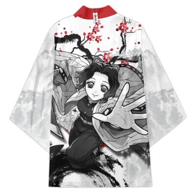 Alternative view of Shinobu Kocho Demon Slayer Black And White Kimono