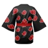 Akatsuki Pattern Shippuden Happi Coat Kimono BACK Mockup - Anime Kimono UK Shop