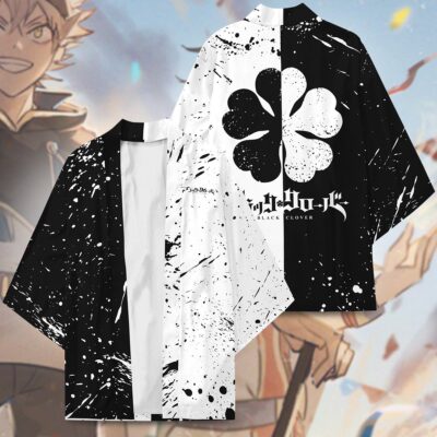 Alternative view of Five-Leaf Clover Black Clover Kimono