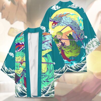 Alternative view of Zoro Three Sword One Piece Kimono